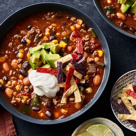 But this is fantastic food for a barbecue with friends! Bean & Beef Taco Soup | Recipe in 2020 | Taco soup ...