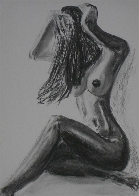 Female Nude Drawing Naked Woman Figure Charcoal Drawing Erotic Etsy Hot Sex Picture