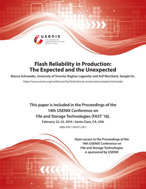 Flash Reliability In Production The Expected And The