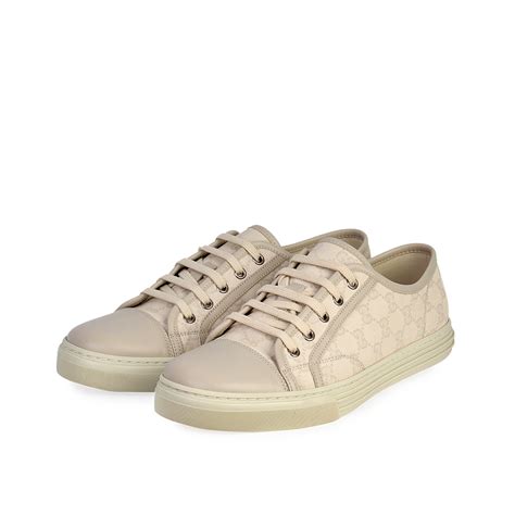 Gucci Leather Toe Gg Canvas Low Top Sneakers Off White S 42 8