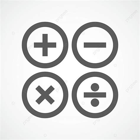 Ilustrasi Vektor Simbol Matematika Dasar Set Matematika Sederhana