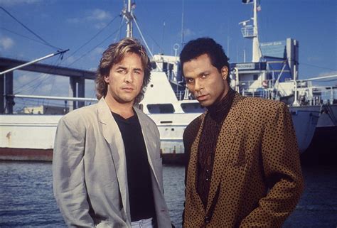 Don Johnson And Philip Michael Thomas In Miami Vice 1984 Miami Vice