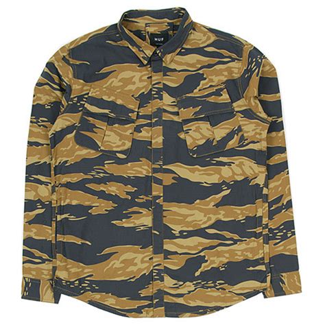 Huf Bdu Military Ripstop Ls Shirt Golden Tiger Stripe Camo Garmentory