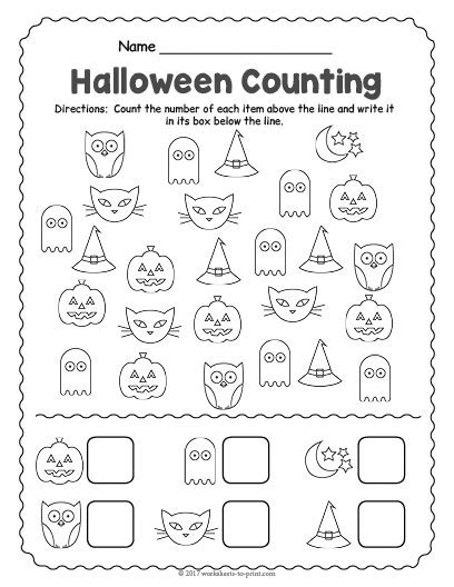 Free Halloween Counting Worksheets