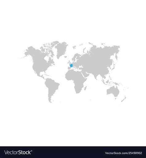 France Map Is Highlighted In Blue On World Map Vector Image