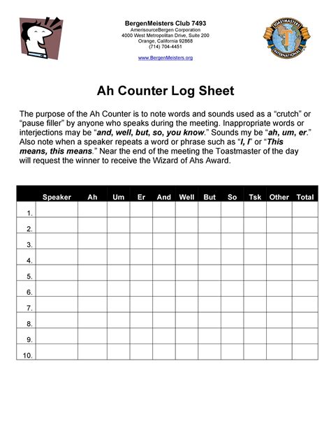 Free Printable Blank Log Sheet Templates