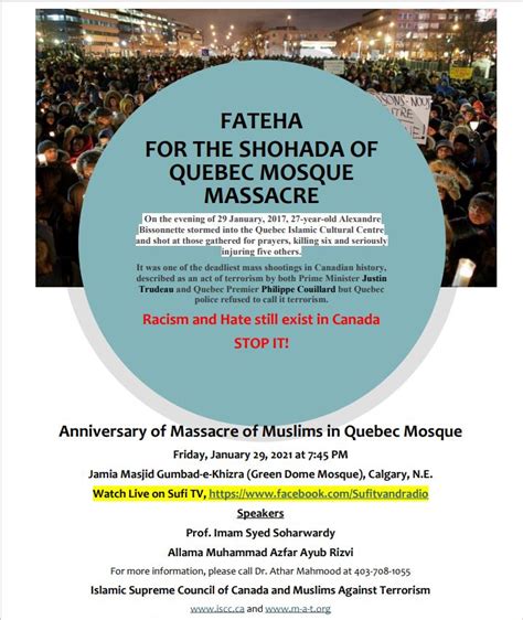 Fateha For The Shuhada Of Quebec Mosque Massacre