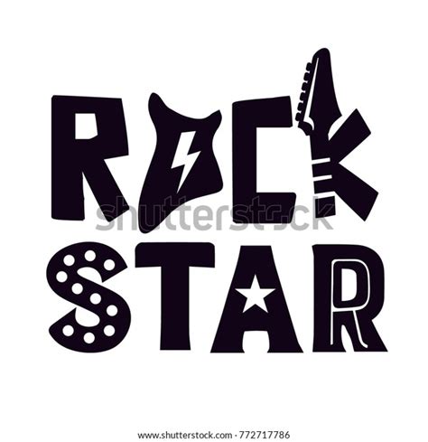 Rock Star Typography Vector Print Stock Vector Royalty Free 772717786