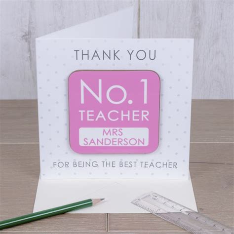 Best Teacher Cards Personalised Card And T Coaster