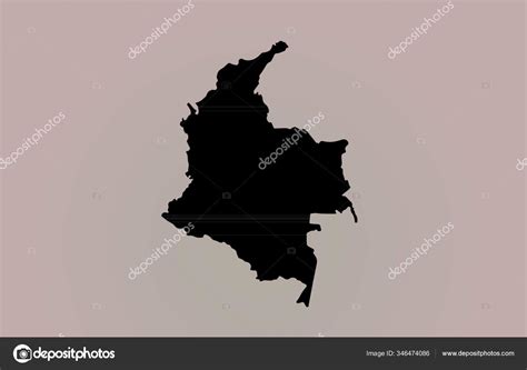 Colombia Black White Country Border Map Logo Design Black Background