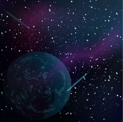 Realistic Space Background With Unknown Planet And Stars 1251919 Vector