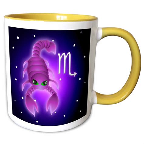 Cute Astrology Scorpio Zodiac Sign Scorpion 15oz Two-Tone Yellow Mug