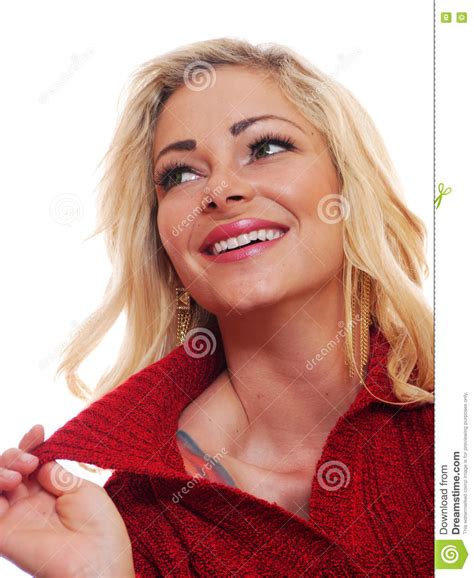 Smiling Happy Blond Woman Stock Image Image Of Pretty Attractive