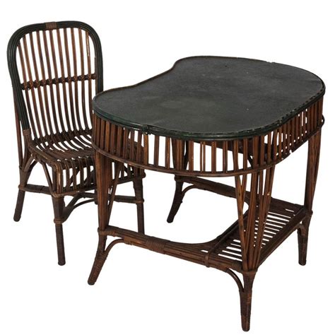 Gray office chair ergonomic desk task mesh chair with armrests swivel adjustable height. Stick Wicker Victorian Desk and Chair For Sale at 1stdibs