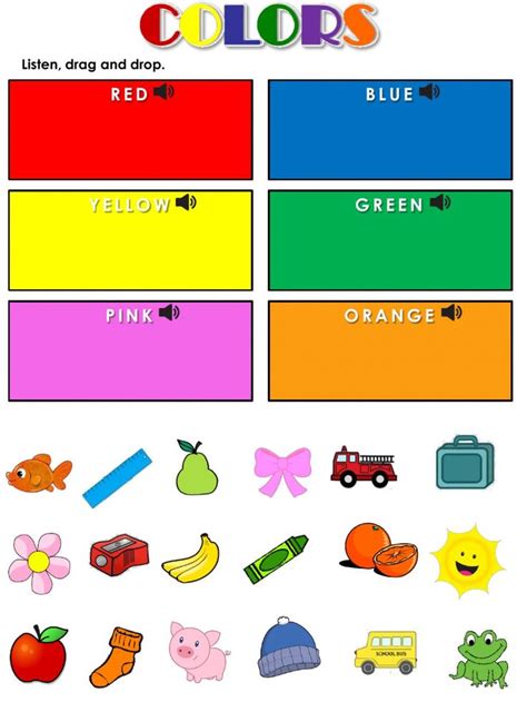 Colors Interactive Worksheet For 1st Grade You Can Do The Exercises