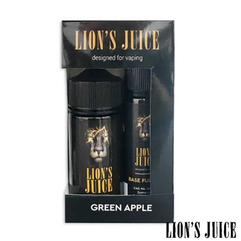 Garnish each glass with a piece of mint. Lion's Juice - Green Apple 50/100ml