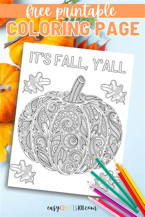 These resources would be a great activity in any religion class for an alternative halloween lesson. Printable It's Fall Y'all Pumpkin Coloring Page - Easy ...