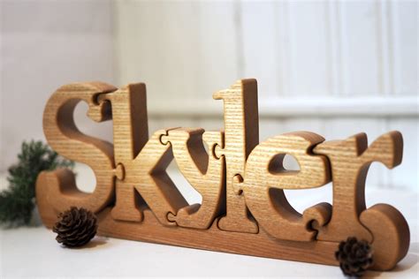 Personalized Wooden Name Puzzle Newborn Baby Christmas Kids Etsy