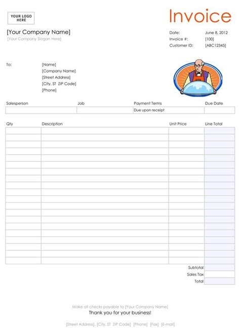 Free Printable Catering Invoice Template Printable Blank World