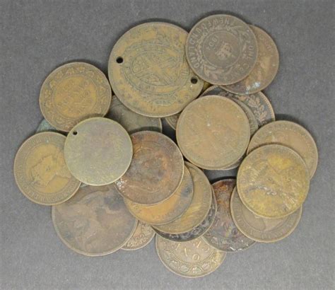 At Auction 25 Foreign Copper Coins Early Date Lot