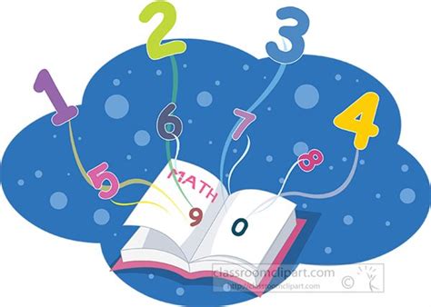 Mathematics Clipart Math Book And Flying Numbers Math Clipart