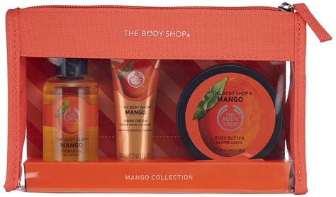* shea shower gel 60ml * shea body butter 50ml * shea hand cream 30ml * taupe mini crinkle bath lily. The Body Shop Mango Beauty Bag | Amazon