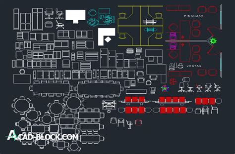 The furniture cad blocks drawing includes living room that shows 2 different option that shows sofa set and center table design which is use in drawing room and living room. Office Furniture Blocks For Autocad | Office Furniture