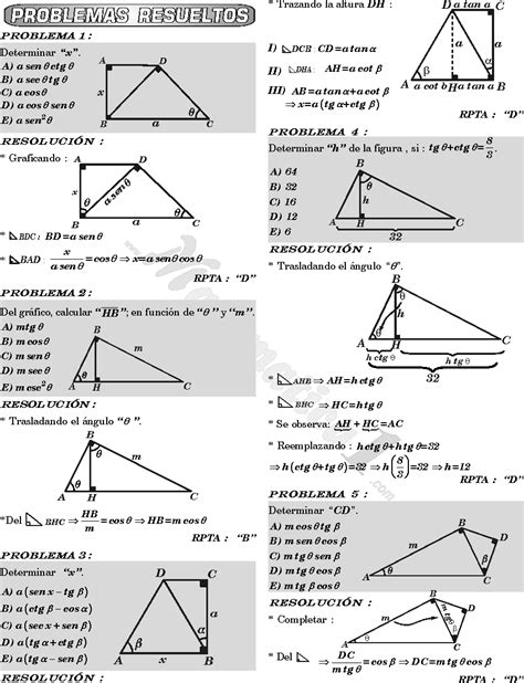 Resolucion De Triangulos Rectangulos Problemas Resueltos Pdf