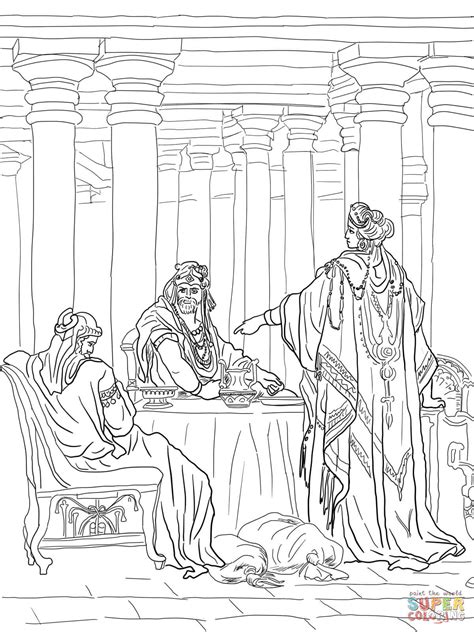 Esther and king xerxes coloring page for queen esther coloring pages. Esther Accusing Haman coloring page | Free Printable ...
