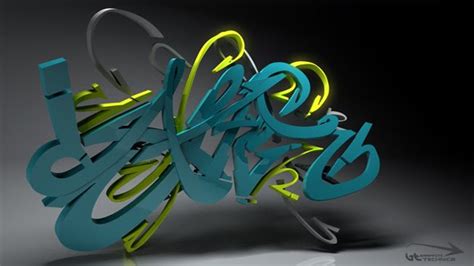 3d Graffiti Using Calligraphy Style On Each Letters Design