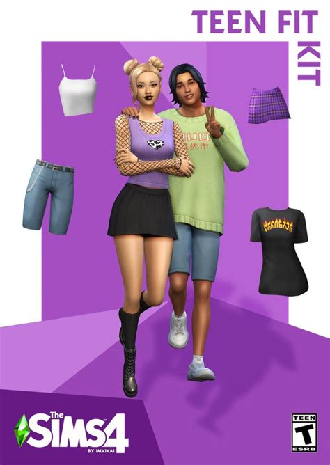 The Teen Collection By Vikai Imvikai Sims 4 Teen Teen Fits Sims 4