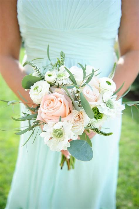 Mint Green Wedding Bouquets Mint Green Wedding Theme Blush Pink
