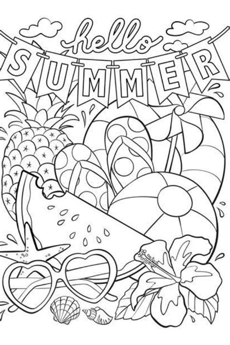 Printable coloring pages are fun and can help children develop important skills. Free Hello Summer coloring page download. Plus free ...