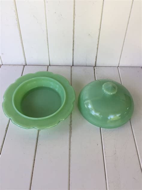 Jadeite Butter Dish With Dome Lid Vintage Butter Dish Etsy