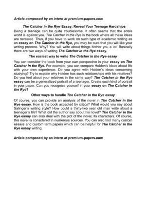 Then after the book has. The catcher in the rye pdf full New Brunswick