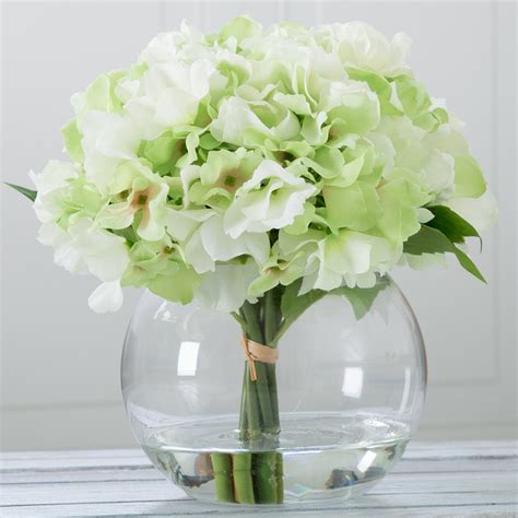 pure garden hydrangea arrangement in glass vase and reviews wayfair ca