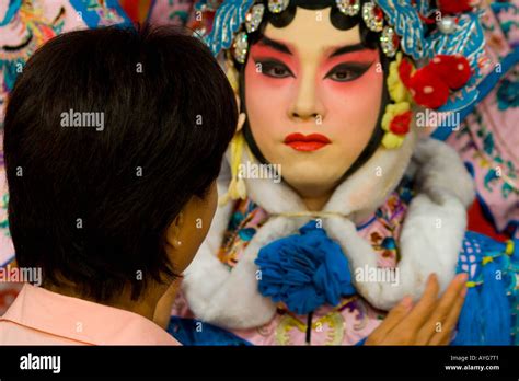 Fixing Makeup On Stage Zhengyici Peking Opera House Beijing China Stock