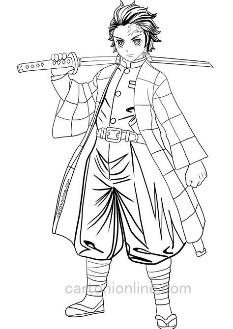 Tanjiro Kamado From Demon Slayer Coloring Page Artofit