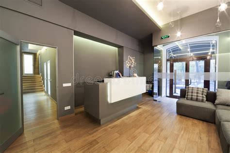 Lobby Entrance With Reception Desk In A Dental Clinic Stock Image