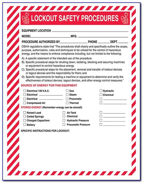 Osha Lockout Tagout Template Form Resume Examples Xa5ymjr5pz Images