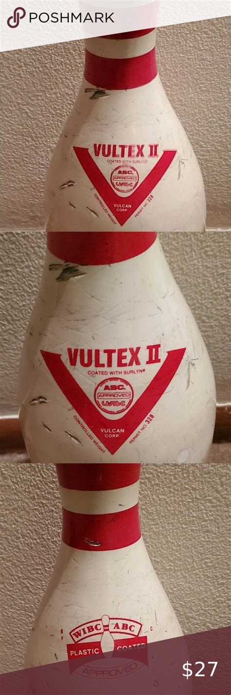 Vultex Ii 15 Wibc Abc Approved Bowling Pin Vulcan Vintage Plastic