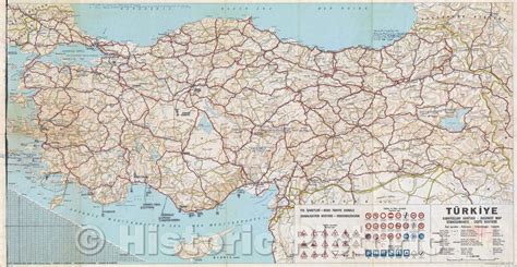 Historic Map : Turkiye : Karayollari Haritasi, 1960 , Vintage Wall Art ...