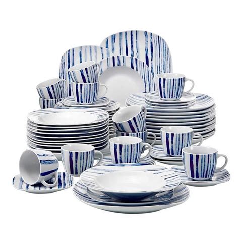 Veweet Joyce Pcs Service De Table Porcelaine Pcs Assiette Plate
