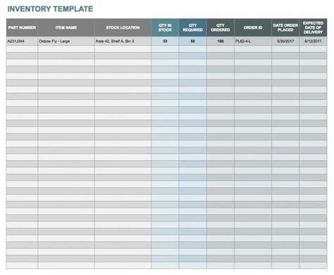 Smartsheet Free Excel Inventory Templates Addictionary