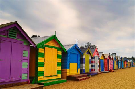 Colorful Beach Huts At Brighton Stock Photo Image Of House Sand