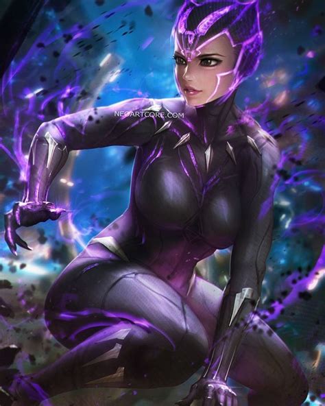 An Image Of A Woman With Purple Hair And Black Catsuits Sitting On The Ground