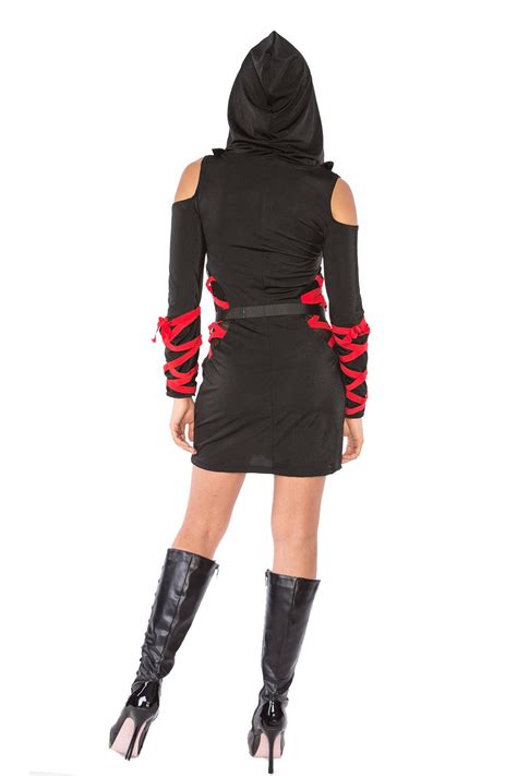 Ladies Ninja Assassin Costume Womens Japanese Deadly Halloween Black