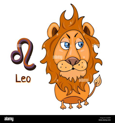 Segno Zodiacale Cartoon Leo Carattere Astrologico Dipinto Funny Leo