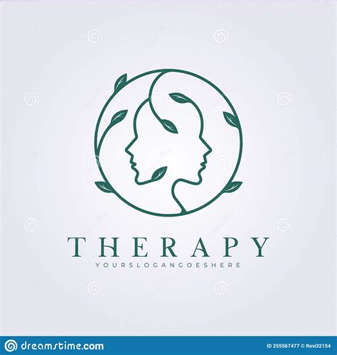 Mental Health Therapy Help Logo Vector Illustration Design Stock