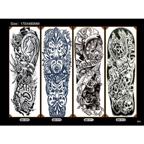 new 4 sheets large temporary tattoos sticker men arm sleeves lelft shoulder fake tattoo body art